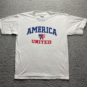 Vintage All Sport America United Shirt Mens XL White Single Stitch Crew Neck